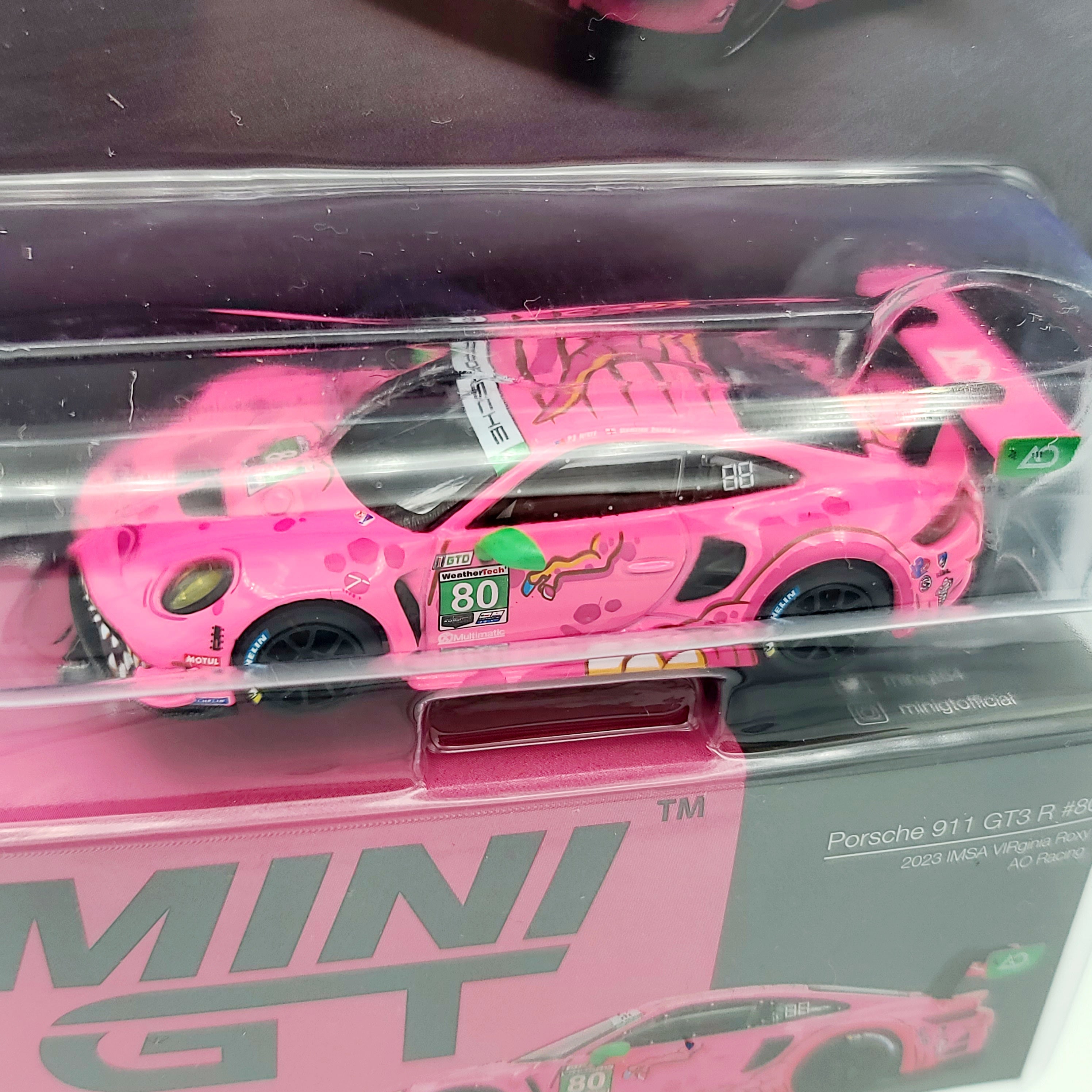 Mini GT Porsche 911 GT3 R #80 2023 IMSA VIRginia "Roxy" AO Racing - 1:64 scale (2025 Limited Edition)